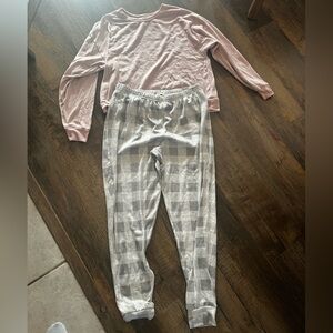 Pink and Gray Pajama Set